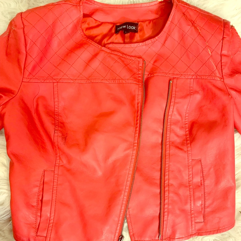 Coral Leather Jacket